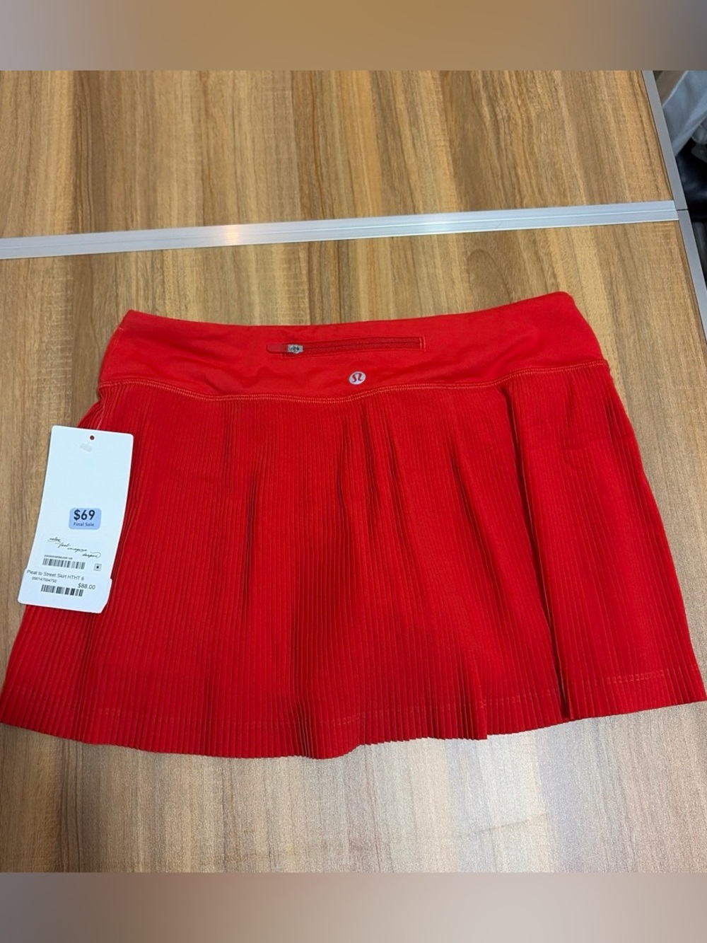 lululemon athletica Bright Red Pleated Athletic Skirt